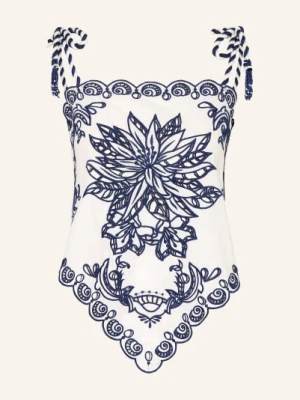 Farm Rio Bluzka Garden Tiles Z Koronką Z Dziurkami blau