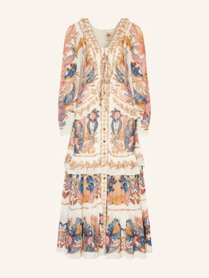 Farm Rio Sukienka Sea Garden Z Falbanami weiss