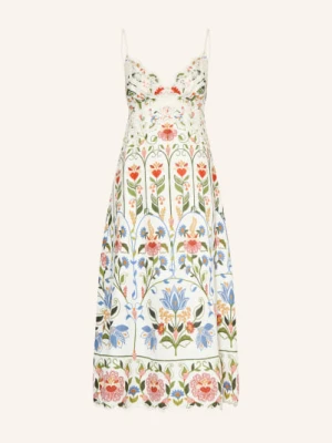 Farm Rio Sukienka Stitched Garden Z Koronką Ażurową weiss