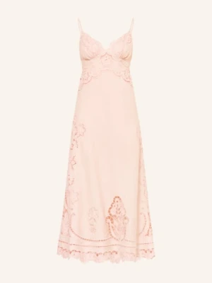 Farm Rio Sukienka Z Koronką Z Dziurkami rosa