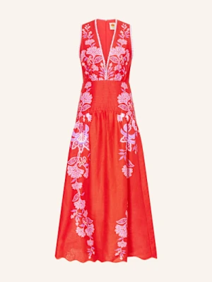 Farm Rio Sukienka Z Lnu Porcelain Garden rot