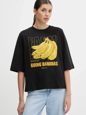 Farm Rio t-shirt bawełniany damski kolor czarny 336499
