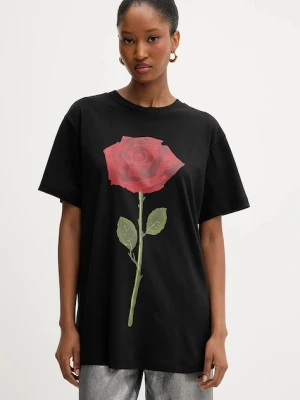 Farm Rio t-shirt bawełniany damski kolor czarny 346292