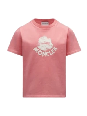 Fashionista Dziecięcy T-shirt w Różowym Moncler