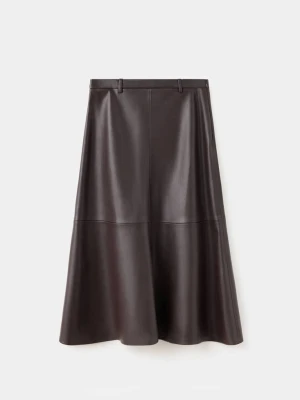Faux-leather A-line skirt czekoladowy - Kobieta - MANGO