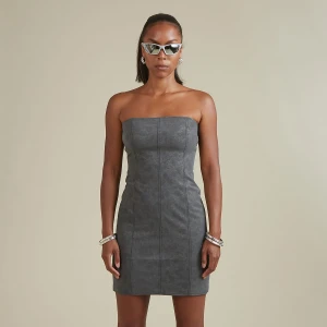 Faux Leather Bandeau Mini Dress, markiSNIPES, Sukienki i spódnice, w kolorze szary, rozmiar: