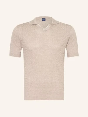 Fedeli Dzianinowa Koszulka Polo beige