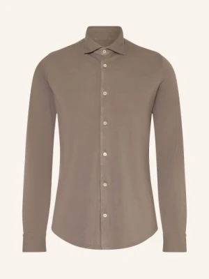 Fedeli Koszula Pikowana Stelve Slim Fit beige