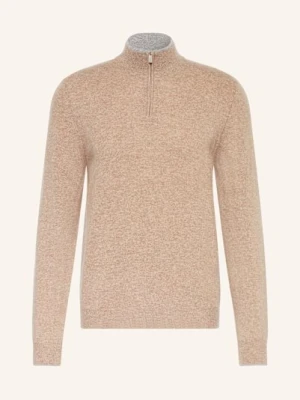 Fedeli Sweter Typu Troyer Z Dodatkiem Kaszmiru beige