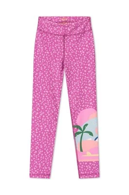 Femi Stories spodnie plażowe kolor różowy