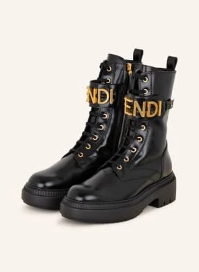 Fendi Botki Motocyklowe schwarz