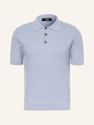 Fendi Dzianinowa Koszulka Polo blau JASNONIEBIESKI