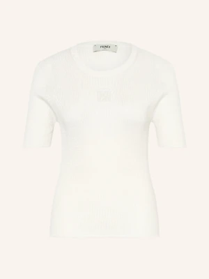 Fendi Dzianinowa Koszulka Z Dodatkiem Jedwabiu weiss