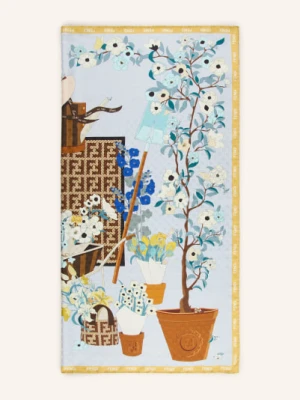 Fendi Jedwabna Chusta blau