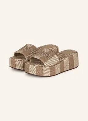 Fendi Klapki Na Platformie beige