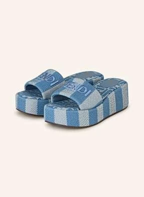 Fendi Klapki Na Platformie blau