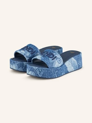 Fendi Klapki Na Platformie blau