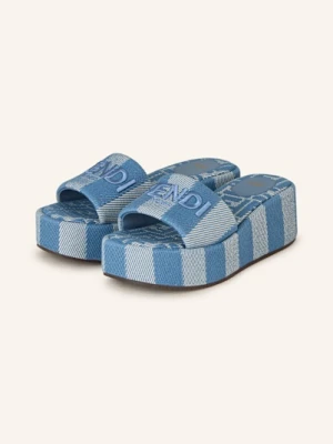 Fendi Klapki Na Platformie blau