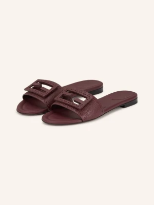 Fendi Klapki rot CIEMNOCZERWONY