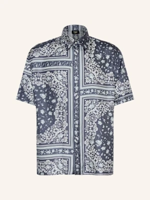 Fendi Koszula Z Klapami Relaxed Fit Z Jedwabiu blau