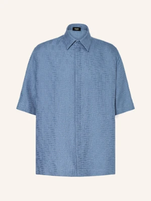 Fendi Koszula Żakardowa Relaxed Fit Z Lnu blau