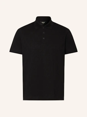 Fendi Koszulka Polo Z Piki Regular Fit schwarz
