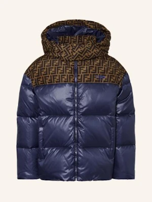 Fendi Kurtka Puchowa Z Odpinanym Kapturem gelb