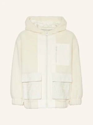 Fendi Kurtka Z Pluszowego Materiału Z Mieszanki Materiałów weiss