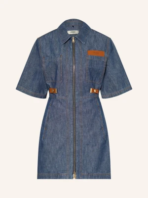 Fendi Sukienka Dżinsowa blau beżowy