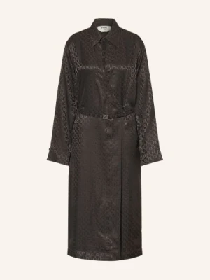 Fendi Sukienka Kopertowa Z Jedwabiu braun