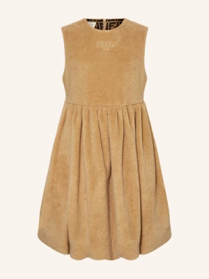 Fendi Sukienka Z Pluszowym Materiałem beige