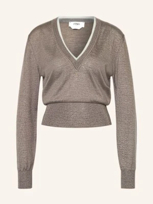 Fendi Sweter Cash Z Dodatkiem Kaszmiru I Jedwabiu grau