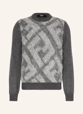 Fendi Sweter Z Dodatkiem Moheru grau