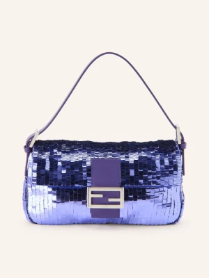 Fendi Torebka Baguette Z Cekinami lila purpurowy