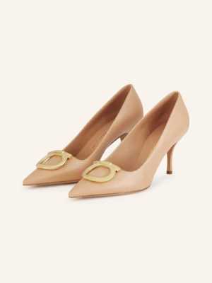 Ferragamo Czółenka Maxi Gancini beige
