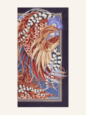 Ferragamo Jedwabna Chusta blau