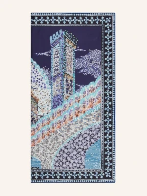 Ferragamo Jedwabna Chusta blau