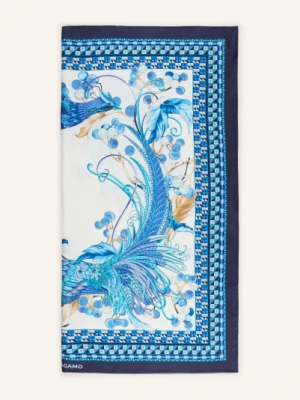 Ferragamo Jedwabna Chusta blau
