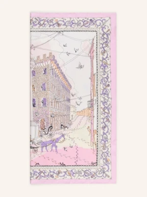 Ferragamo Jedwabna Chusta Palazzo rosa