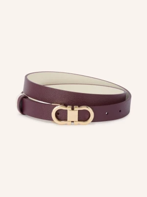 Ferragamo Pasek Skórzany Dwustronny lila brązowy