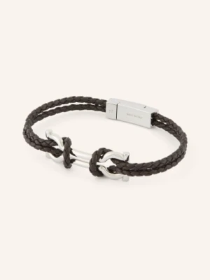 Ferragamo Skórzana Bransoletka Gancini braun