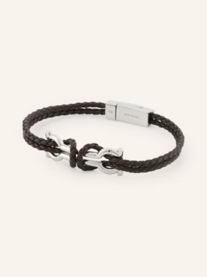Ferragamo Skórzana Bransoletka Gancini braun