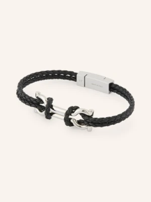 Ferragamo Skórzana Bransoletka Gancini schwarz