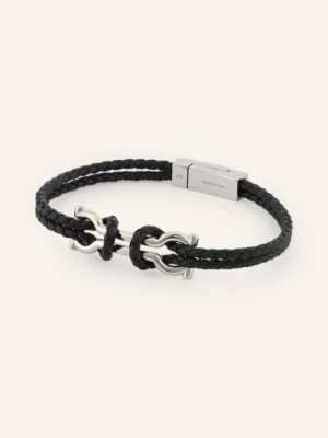 Ferragamo Skórzana Bransoletka Gancini schwarz