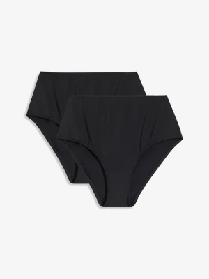 Figi bikini high waist (2 pary) BonPrix czarny