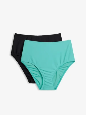 Figi bikini high waist (2 pary) BonPrix czarny