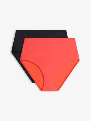 Figi bikini high waist (2 pary) BonPrix czerwony