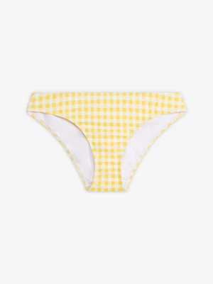 Figi bikini w kratkę BonPrix biały
