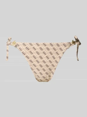 Figi bikini w kroju slim fit z nadrukiem z logo na całej powierzchni Guess