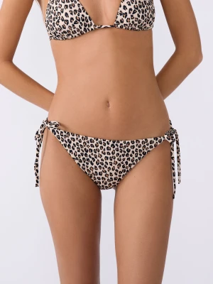 Figi bikini wiązane z nadrukiem w panterkę Etam